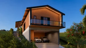 Casa sustentável com tijolos ecológicos